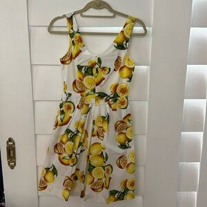 Banana Republic lemon print dress size 0